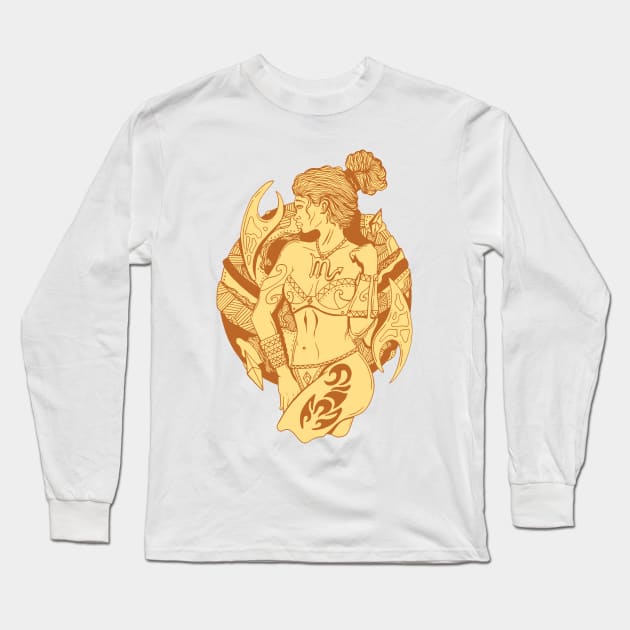 Terracotta Scorpio Beauty Long Sleeve T-Shirt by kenallouis